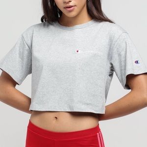 champion gray crop top